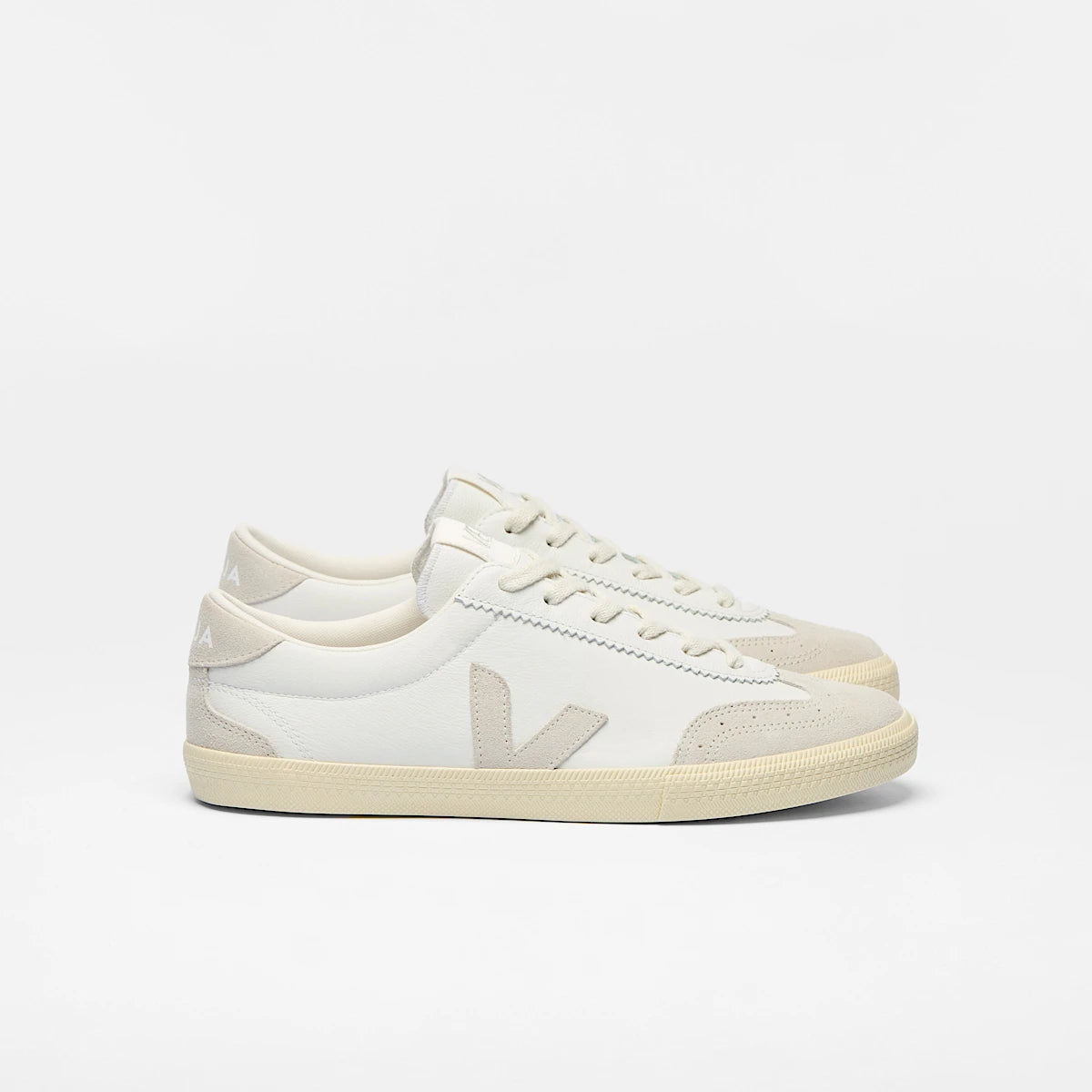 VEJA VOLLEY LEATHER WHITE NATURAL BARK
