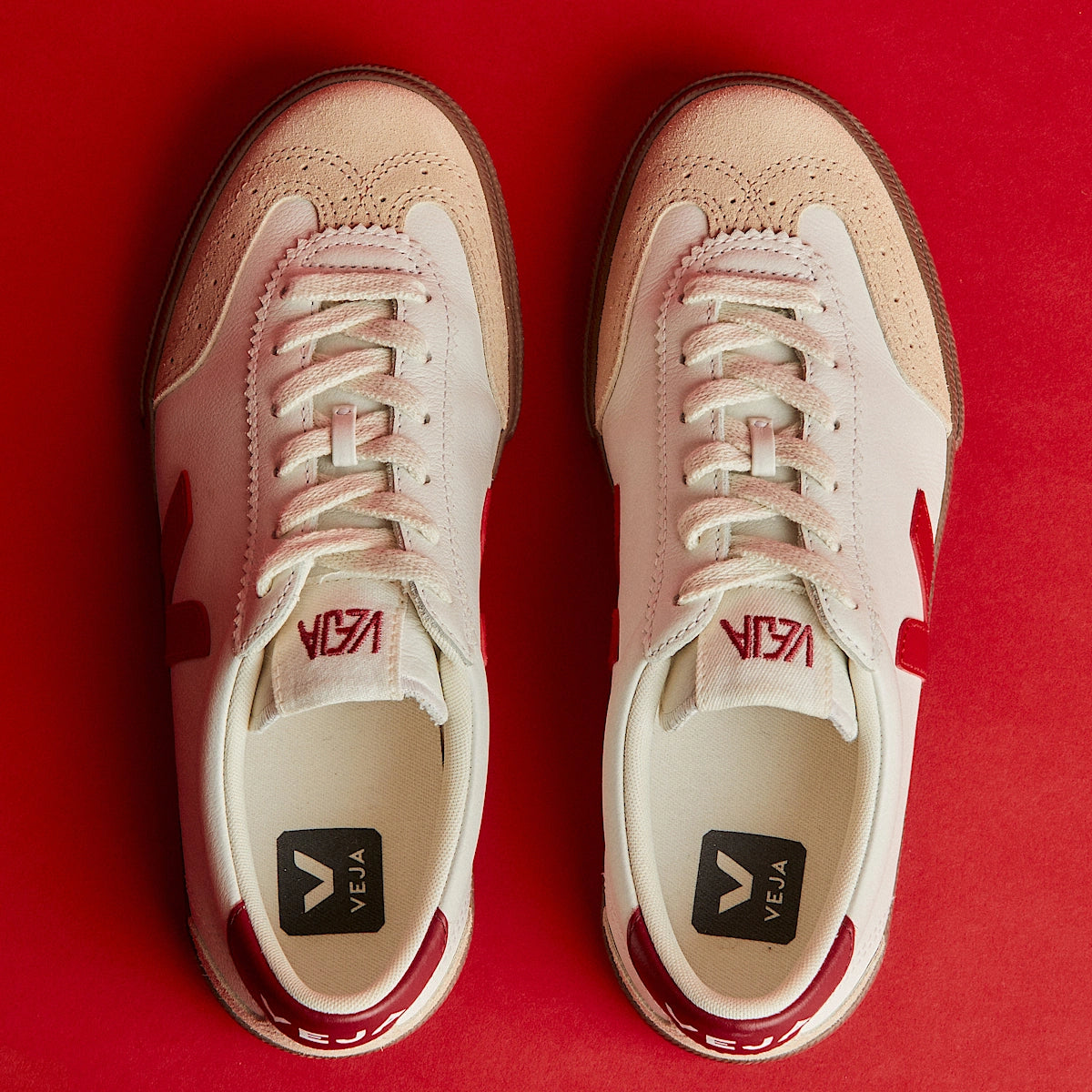 VEJA VOLLEY LEATHER WHITE PEKIN BARK